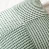 MIULEE Christmas White Corduroy Pillow Covers Pack of 2 Boho Decorative Spliced Throw Pillow Covers Soft Couch Pillowcases Cross Patchwork Textured Cushion Covers for Living Room Bed Sofa 18×18 inch(Greyish Green)