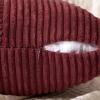 MIULEE Christmas White Corduroy Pillow Covers Pack of 2 Boho Decorative Spliced Throw Pillow Covers Soft Couch Pillowcases Cross Patchwork Textured Cushion Covers for Living Room Bed Sofa 18×18 inch(Burgundy)