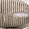 MIULEE Christmas White Corduroy Pillow Covers Pack of 2 Boho Decorative Spliced Throw Pillow Covers Soft Couch Pillowcases Cross Patchwork Textured Cushion Covers for Living Room Bed Sofa 18×18 inch(Light Brown)