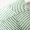 MIULEE Christmas White Corduroy Pillow Covers Pack of 2 Boho Decorative Spliced Throw Pillow Covers Soft Couch Pillowcases Cross Patchwork Textured Cushion Covers for Living Room Bed Sofa 18×18 inch(Mint)