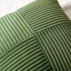 MIULEE Christmas White Corduroy Pillow Covers Pack of 2 Boho Decorative Spliced Throw Pillow Covers Soft Couch Pillowcases Cross Patchwork Textured Cushion Covers for Living Room Bed Sofa 18×18 inch(Moss Green)