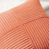 MIULEE Christmas White Corduroy Pillow Covers Pack of 2 Boho Decorative Spliced Throw Pillow Covers Soft Couch Pillowcases Cross Patchwork Textured Cushion Covers for Living Room Bed Sofa 18×18 inch(Coral Red)