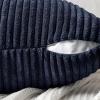 MIULEE Christmas White Corduroy Pillow Covers Pack of 2 Boho Decorative Spliced Throw Pillow Covers Soft Couch Pillowcases Cross Patchwork Textured Cushion Covers for Living Room Bed Sofa 18×18 inch(Navy Blue)