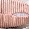MIULEE Christmas White Corduroy Pillow Covers Pack of 2 Boho Decorative Spliced Throw Pillow Covers Soft Couch Pillowcases Cross Patchwork Textured Cushion Covers for Living Room Bed Sofa 18×18 inch(Pink)