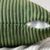 MIULEE Christmas White Corduroy Pillow Covers Pack of 2 Boho Decorative Spliced Throw Pillow Covers Soft Couch Pillowcases Cross Patchwork Textured Cushion Covers for Living Room Bed Sofa 18×18 inch(Moss Green)