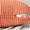 MIULEE Christmas White Corduroy Pillow Covers Pack of 2 Boho Decorative Spliced Throw Pillow Covers Soft Couch Pillowcases Cross Patchwork Textured Cushion Covers for Living Room Bed Sofa 18×18 inch(Coral Red)