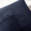 MIULEE Christmas White Corduroy Pillow Covers Pack of 2 Boho Decorative Spliced Throw Pillow Covers Soft Couch Pillowcases Cross Patchwork Textured Cushion Covers for Living Room Bed Sofa 18×18 inch(Navy Blue)