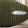 MIULEE Christmas White Corduroy Pillow Covers Pack of 2 Boho Decorative Spliced Throw Pillow Covers Soft Couch Pillowcases Cross Patchwork Textured Cushion Covers for Living Room Bed Sofa 18×18 inch(Olive Green)