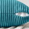 MIULEE Christmas White Corduroy Pillow Covers Pack of 2 Boho Decorative Spliced Throw Pillow Covers Soft Couch Pillowcases Cross Patchwork Textured Cushion Covers for Living Room Bed Sofa 18×18 inch(Teal)