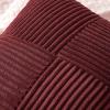 MIULEE Christmas White Corduroy Pillow Covers Pack of 2 Boho Decorative Spliced Throw Pillow Covers Soft Couch Pillowcases Cross Patchwork Textured Cushion Covers for Living Room Bed Sofa 18×18 inch(Burgundy)