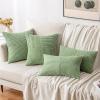 MIULEE Christmas White Corduroy Pillow Covers Pack of 2 Boho Decorative Spliced Throw Pillow Covers Soft Couch Pillowcases Cross Patchwork Textured Cushion Covers for Living Room Bed Sofa 18×18 inch(Sage Green)