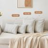 MIULEE Dark Green Patchwork Farmhouse Pillow Covers 18×18 Inch, Pack of 2 Striped Linen Decorative Modern Accent Pillow Cases for Sofa Couch Bedroom(Grey)