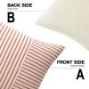 MIULEE Dark Green Patchwork Farmhouse Pillow Covers 18×18 Inch, Pack of 2 Striped Linen Decorative Modern Accent Pillow Cases for Sofa Couch Bedroom(Red)