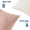 MIULEE Dark Green Patchwork Farmhouse Pillow Covers 18×18 Inch, Pack of 2 Striped Linen Decorative Modern Accent Pillow Cases for Sofa Couch Bedroom(Rust)