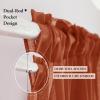 MIULEE Dark Green Sheer Curtains 36 inch Length 2 Panels Kitchen Window Curtains Over Sink, Christmas Short Small Tiers for Bathroom Cafe Linen Textured Light Filtering Half Curtain Rod Pocket Decor(Terracotta)