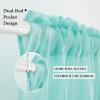 MIULEE Dark Green Sheer Curtains 36 inch Length 2 Panels Kitchen Window Curtains Over Sink, Christmas Short Small Tiers for Bathroom Cafe Linen Textured Light Filtering Half Curtain Rod Pocket Decor(Turquoise)