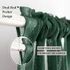 MIULEE Dark Green Sheer Curtains 36 inch Length 2 Panels Kitchen Window Curtains Over Sink, Christmas Short Small Tiers for Bathroom Cafe Linen Textured Light Filtering Half Curtain Rod Pocket Decor(Dark Green)