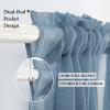 MIULEE Dark Green Sheer Curtains 36 inch Length 2 Panels Kitchen Window Curtains Over Sink, Christmas Short Small Tiers for Bathroom Cafe Linen Textured Light Filtering Half Curtain Rod Pocket Decor(Dusty Blue)