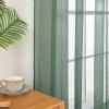 MIULEE Dark Green Sheer Curtains 36 inch Length 2 Panels Kitchen Window Curtains Over Sink, Christmas Short Small Tiers for Bathroom Cafe Linen Textured Light Filtering Half Curtain Rod Pocket Decor(Dark Green)