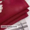 MIULEE Dark Green Sheer Curtains 36 inch Length 2 Panels Kitchen Window Curtains Over Sink, Christmas Short Small Tiers for Bathroom Cafe Linen Textured Light Filtering Half Curtain Rod Pocket Decor(Burgundy Red)