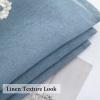 MIULEE Dark Green Sheer Curtains 36 inch Length 2 Panels Kitchen Window Curtains Over Sink, Christmas Short Small Tiers for Bathroom Cafe Linen Textured Light Filtering Half Curtain Rod Pocket Decor(Dusty Blue)