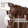 MIULEE Dark Green Sheer Curtains 36 inch Length 2 Panels Kitchen Window Curtains Over Sink, Christmas Short Small Tiers for Bathroom Cafe Linen Textured Light Filtering Half Curtain Rod Pocket Decor(Chocolate Brown)