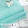 MIULEE Dark Green Sheer Curtains 36 inch Length 2 Panels Kitchen Window Curtains Over Sink, Christmas Short Small Tiers for Bathroom Cafe Linen Textured Light Filtering Half Curtain Rod Pocket Decor(Turquoise)