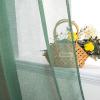 MIULEE Dark Green Sheer Curtains 36 inch Length 2 Panels Kitchen Window Curtains Over Sink, Christmas Short Small Tiers for Bathroom Cafe Linen Textured Light Filtering Half Curtain Rod Pocket Decor(Dark Green)
