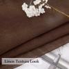 MIULEE Dark Green Sheer Curtains 36 inch Length 2 Panels Kitchen Window Curtains Over Sink, Christmas Short Small Tiers for Bathroom Cafe Linen Textured Light Filtering Half Curtain Rod Pocket Decor(Chocolate Brown)