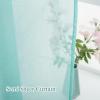 MIULEE Dark Green Sheer Curtains 36 inch Length 2 Panels Kitchen Window Curtains Over Sink, Christmas Short Small Tiers for Bathroom Cafe Linen Textured Light Filtering Half Curtain Rod Pocket Decor(Turquoise)