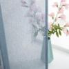 MIULEE Dark Green Sheer Curtains 36 inch Length 2 Panels Kitchen Window Curtains Over Sink, Christmas Short Small Tiers for Bathroom Cafe Linen Textured Light Filtering Half Curtain Rod Pocket Decor(Dusty Blue)