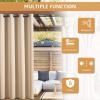 MIULEE Deck Curtains for Outdoor Room Darkening Waterproof Grommet Top Energy Saving Blackout Drapery 52 Inches x 84 Inches Beige 1 Piece