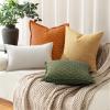 MIULEE Decorative Burlap Linen Throw Pillows Covers 18×18 Inch Christmas Olive Green Spring Vintage Couch Pillow Covers Modern Farmhouse Pillowcase Woven Textured Cushion Cases for Sofa Bed Livingroom(Rust)