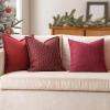 MIULEE Decorative Burlap Linen Throw Pillows Covers 18×18 Inch Christmas Olive Green Spring Vintage Couch Pillow Covers Modern Farmhouse Pillowcase Woven Textured Cushion Cases for Sofa Bed Livingroom(Wine Red)