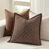 MIULEE Decorative Burlap Linen Throw Pillows Covers 18×18 Inch Christmas Olive Green Spring Vintage Couch Pillow Covers Modern Farmhouse Pillowcase Woven Textured Cushion Cases for Sofa Bed Livingroom(Dark Coffee)