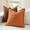 MIULEE Decorative Burlap Linen Throw Pillows Covers 18×18 Inch Christmas Olive Green Spring Vintage Couch Pillow Covers Modern Farmhouse Pillowcase Woven Textured Cushion Cases for Sofa Bed Livingroom(Rust)