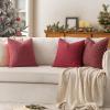 MIULEE Decorative Burlap Linen Throw Pillows Covers 18×18 Inch Christmas Olive Green Spring Vintage Couch Pillow Covers Modern Farmhouse Pillowcase Woven Textured Cushion Cases for Sofa Bed Livingroom(Wine Red)