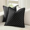 MIULEE Decorative Burlap Linen Throw Pillows Covers 18×18 Inch Christmas Olive Green Spring Vintage Couch Pillow Covers Modern Farmhouse Pillowcase Woven Textured Cushion Cases for Sofa Bed Livingroom(Black)