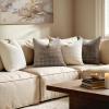 MIULEE Decorative Chenille Check Throw Pillow Covers Vintage Plaid Couch Pillows 16×16 Inch Set of 2 Neutral Boho Farmhouse Cushion Covers Modern Home Decor for Sofa Bed Living Room Taupe Grey