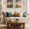 MIULEE Decorative Chenille Check Throw Pillow Covers Vintage Plaid Couch Pillows 18×18 Inch Set of 2 Neutral Boho Farmhouse Cushion Covers Modern Home Decor for Sofa Bed Living Room Brown(Moss Green)