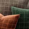 MIULEE Decorative Chenille Check Throw Pillow Covers Vintage Plaid Couch Pillows 18×18 Inch Set of 2 Neutral Boho Farmhouse Cushion Covers Modern Home Decor for Sofa Bed Living Room Brown(Burnt Orange)