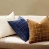MIULEE Decorative Chenille Check Throw Pillow Covers Vintage Plaid Couch Pillows 18×18 Inch Set of 2 Neutral Boho Farmhouse Cushion Covers Modern Home Decor for Sofa Bed Living Room Brown(Brown Sugar)