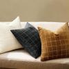 MIULEE Decorative Chenille Check Throw Pillow Covers Vintage Plaid Couch Pillows 18×18 Inch Set of 2 Neutral Boho Farmhouse Cushion Covers Modern Home Decor for Sofa Bed Living Room Brown(Black)