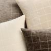MIULEE Decorative Chenille Check Throw Pillow Covers Vintage Plaid Couch Pillows 18×18 Inch Set of 2 Neutral Boho Farmhouse Cushion Covers Modern Home Decor for Sofa Bed Living Room Brown(Brown)