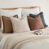 MIULEE Decorative Couch Pillow Covers Neutral Linen Fringe Throw Pillows Set of 4 Soft Rustic Cushions Boho Farmhouse Pillowcases for Bed Sofa Living Room Home Decor 18×18 Inch Beige/Brown/Green(Blue Brown)