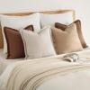 MIULEE Decorative Couch Pillow Covers Neutral Linen Fringe Throw Pillows Set of 4 Soft Rustic Cushions Boho Farmhouse Pillowcases for Bed Sofa Living Room Home Decor 18×18 Inch Beige/Brown/Green(Brown)