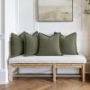 MIULEE Decorative Couch Pillow Covers Neutral Linen Fringe Throw Pillows Set of 4 Soft Rustic Cushions Boho Farmhouse Pillowcases for Bed Sofa Living Room Home Decor 18×18 Inch Beige/Brown/Green(Olive Green)