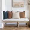 MIULEE Decorative Couch Pillow Covers Neutral Linen Fringe Throw Pillows Set of 4 Soft Rustic Cushions Boho Farmhouse Pillowcases for Bed Sofa Living Room Home Decor 18×18 Inch Beige/Brown/Green(Blue Brown)
