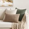 MIULEE Decorative Linen Check Throw Pillow Covers Neutral Farmhouse Vintage Christmas Pillow Covers 20×20 Set of 2 Boho Modern Home Decor for Sofa Couch Bedroom Cushion Dark Olive Green(Light Brown)