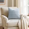 MIULEE Decorative Linen Check Throw Pillow Covers Neutral Farmhouse Vintage Christmas Pillow Covers 20×20 Set of 2 Boho Modern Home Decor for Sofa Couch Bedroom Cushion Dark Olive Green(Coastal Blue)
